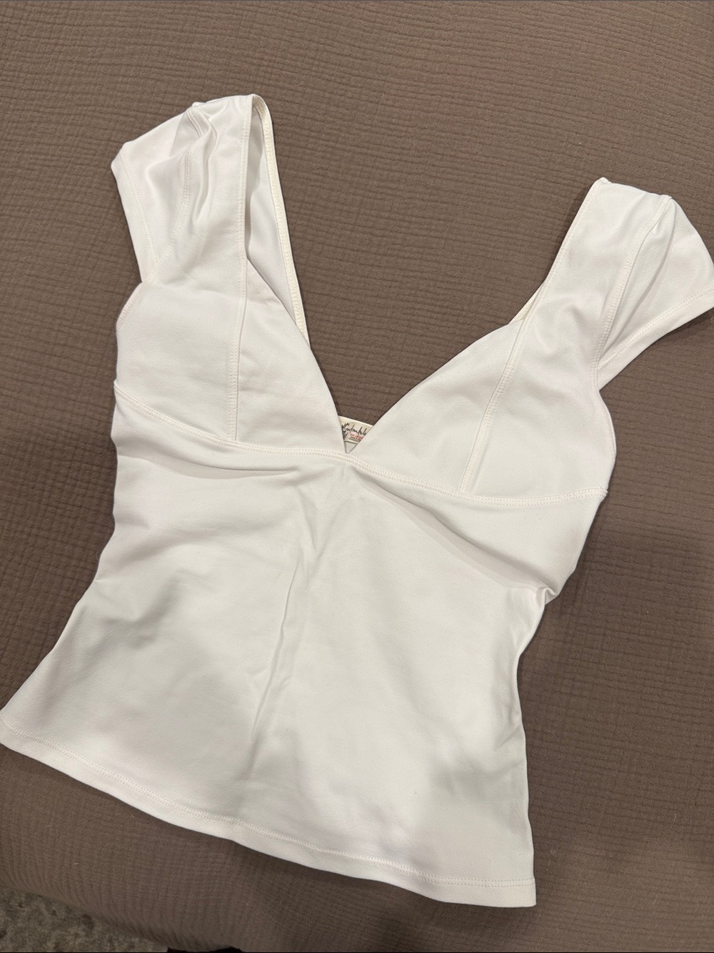 Free People White V-Neck Women’s Tank Top